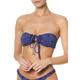 goldenpoint Bikini Damen Badeanzug Bandeau-BH mit Rüschen Sangallo, Farbe Blau, Größe 75