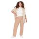 Trendyol Damen Damenhose, Normale Taille, weites Bein, Übergröße Hose, Camel, 4X-Large Plus