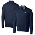 Men's Cutter & Buck Navy Los Angeles Chargers Helmet Lakemont Tri-Blend Quarter-Zip Pullover Sweater