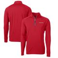 Men's Cutter & Buck Red THE PLAYERS Adapt Eco Knit Stretch Recycled Quarter-Zip Pullover Top