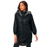 Plus Size Women's Reversible Anorak Jacket by Roaman's in Black Classic Zebra (Size 18 W)