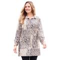 Plus Size Women's Snap Closure Easy Fit Knit Tunic by Catherines in Chai Latte Patchwork (Size 0X)