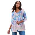 Plus Size Women's Printed 2-Piece Tank and Jacket Set by Roaman's in Cool Floral Print (Size 18/20)