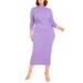 Plus Size Women's Twist Detail Ribbed Dress by ELOQUII in Dahlia Purple (Size 18/20)