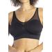 Plus Size Women's Seamless Bra With Mesh Neckline Bra by Rhonda Shear in Black (Size 2X)