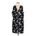 Banana Republic Cocktail Dress - Sheath V-Neck Sleeveless: Black Print Dresses - Women's Size 6