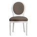 Camille Dining Chair - High Gloss White - Velvet Charcoal