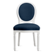 Camille Dining Chair - High Gloss White - Plush Velvet Cobalt