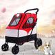 Dog Wheelchair Large Pet Stroller Large Dog Trolley Folding Large Space Bearing 55KG for Outbound Use,4 Wheel Rear Support Wheelchair