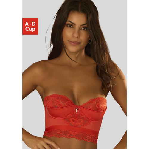 Corsage JETTE Gr. 85, Cup C, rot Damen Corsagen aus Spitze (anteilig recyceltem Polyamid), sexy Dessous