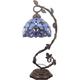 Aorsher - Tiffany Lampe de Table Bleu Violet Vitrail Style Baroque Lampe de Bureau de Lecture, Base