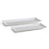 Mikasa Delray Chip Resistant Set Of 2 Platter Serving Tray, 12 & 15 Inch Bone China/All Ceramic in White | 1 H x 6 W in | Wayfair 5293367