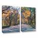 Red Barrel Studio® Central Park by George Zucconi - 2 Piece Floater Frame Print on Canvas, in Brown/Green/Orange | 24 H x 32 W x 2 D in | Wayfair