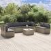 Latitude Run® Patio 9 Piece Rattan Sectional Seating Group w/ Cushions in Gray | 22 H x 22.4 W x 22.4 D in | Wayfair