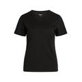 NORVIG Damen Norvig Ladies V-neck T-shirt S/S, Rib Cotton, Black T Shirt, Schwarz, L EU