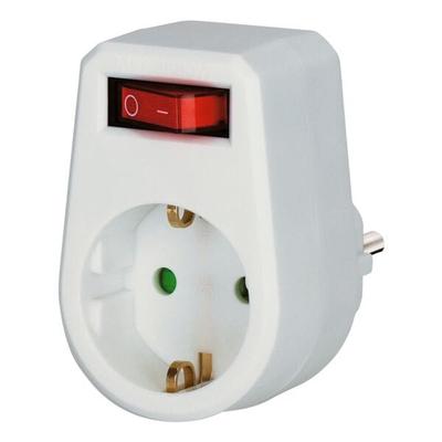 Brennenstuhl Steckdosenadapter mit Schalter weiß weiß