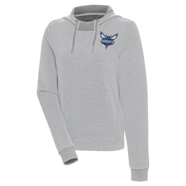 womens-antigua-gray-charlotte-hornets-axe-bunker-tri-blend-pullover-hoodie/