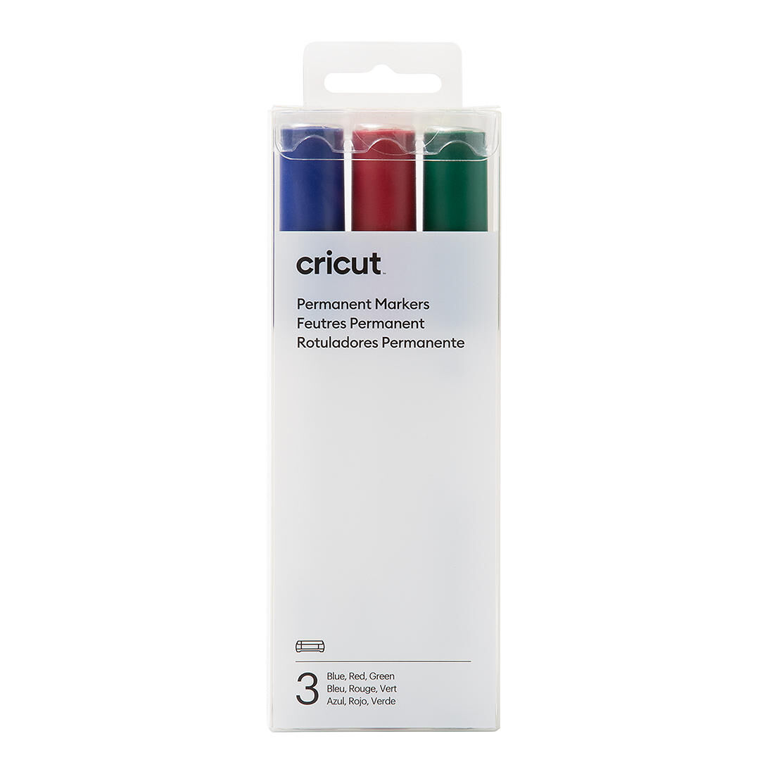 Cricut Permanent Markers 2.5 mm | Red/Green/Blue | 3 Count | Blue/Green/Red