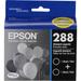 Epson T288120-D2 DURABrite Ultra Black Ink Cartridge Dual Pack T288120-D2