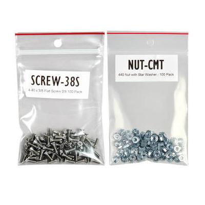TecNec 38B Flat Head Screws with Nuts & Washers Kit (Stainless Steel, 100-Pack) SCREW-38S