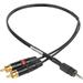 Sescom Stereo RCA to 3.5mm TRRS Plug Line to Mic Level Summing Cable for Mobile De SES-IPSUMRCA3