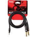 D'Addario Custom Series Stereo 3.5mm Male to Dual 1/4" Male Audio Cable (6') PW-MPTS-06