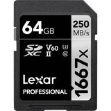 Lexar 64GB Professional 1667x UHS-II SDXC Memory Card LSD64GCBNA1667