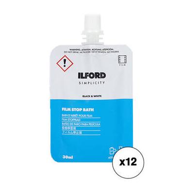 Ilford Simplicity Black and White Film Stop Bath (30mL, 12-Pack) 1178924