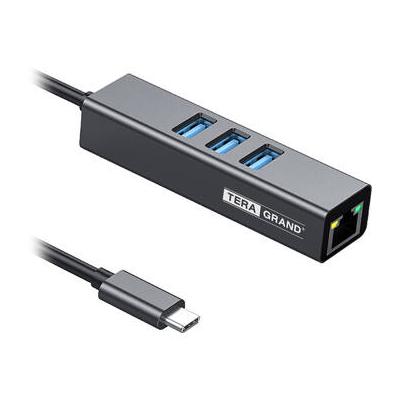 Tera Grand USB 3.1 Type-C Gigabit Ethernet Adapter & 3-Port USB Hub (Gray) USB31-ETHERNET-3P