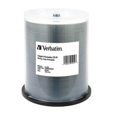 Verbatim CD-R 700MB / 80-Minute 52x Write-Once White Printable (100-Pack Spindle) 95252