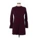 Forever 21 Casual Dress - Sweater Dress: Red Stripes Dresses - Women's Size Medium