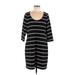 Isaac Mizrahi LIVE! Casual Dress - Shift Scoop Neck 3/4 sleeves: Black Print Dresses - Women's Size Medium