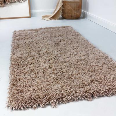 Wollteppich ESPRIT "Seattle Shag, ESP-26391", beige (creme beige), B:90cm H:5mm L:160cm, Wolle, Teppiche, modern, flauschig aus Schurwolle, pflegeleicht, Wohn-, Schlafzimmer Image