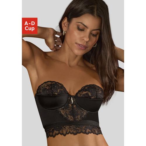 Corsage JETTE Gr. 70, Cup C, schwarz Damen Corsagen aus Spitze (anteilig recyceltem Polyamid), sexy Dessous