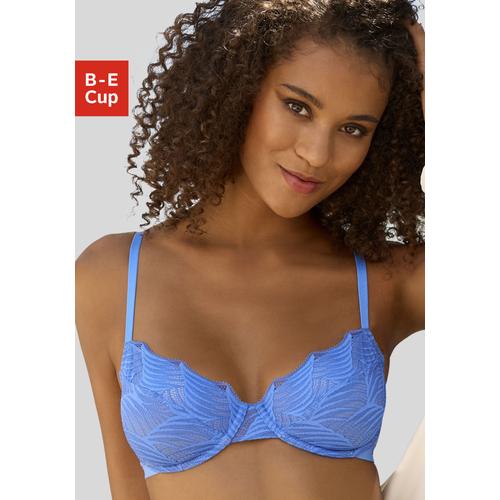 Bügel-BH LASCANA ""Marla"" Gr. 85, Cup C, blau Damen BHs aus extravaganter Spitze, Dessous