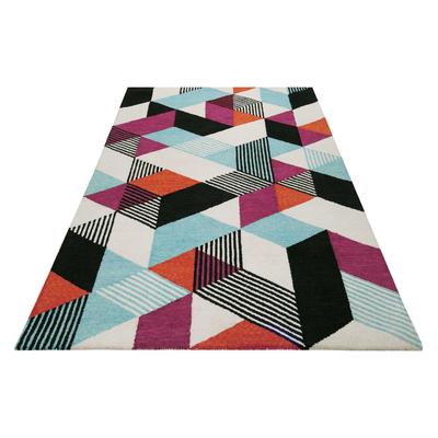 Teppich ESPRIT "Uptown, ESP-39872", bunt, B:140cm H:8mm L:200cm, Polyester, Teppiche, bunt, handgetuftet, grafischer Retro Look für Wohnzimmer, Schlafzimmer Image
