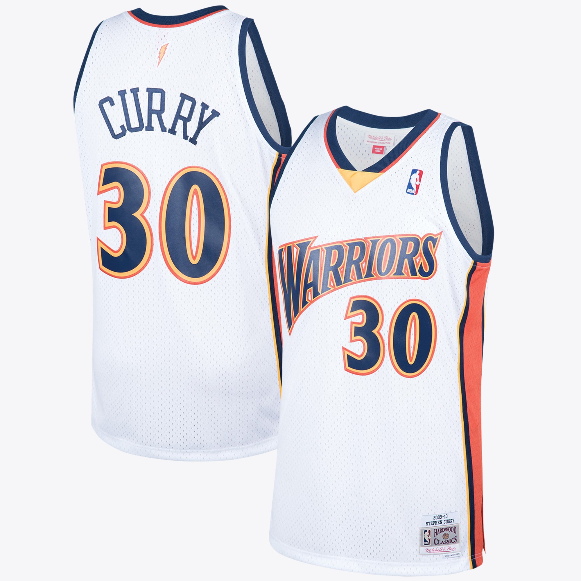 Maillot Swingman Domicile Hardwood Classics Golden State Warriors 2009 Mitchell & Ness – Blanc – Steph Curry - Homme Taille: XL