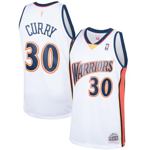 Golden State Warriors 2009 Steph Curry Hardwood Classics Heim Swingman Trikot von Mitchell & Ness - Weiß - Herren