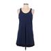 Alfani Casual Dress - A-Line Scoop Neck Sleeveless: Blue Print Dresses - Women's Size Medium