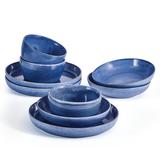 Mikasa Huxley 9 Piece Dinnerware Bowl Set, Service For 3 Ceramic/Earthenware/Stoneware in Blue | 10.5 D in | Wayfair 5296553