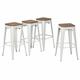 Trent Austin Design® Nesbit Solid Wood Bar & Counter Stool Wood/Metal in White | Bar Stool (30" Seat Height) | Wayfair