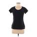 Nike Active T-Shirt: Black Color Block Activewear - Women's Size Medium