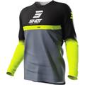 Shot Draw Reflex Maglia Motocross Bambino, nero-grigio, dimensione 12 - 14 13 - 14 12/14 12 anni 13 anni per bambini