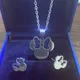 Anime Cute Cartoon Bow Mouse Stainless Steel Jewelry Set For Women Wedding Accessories Bride