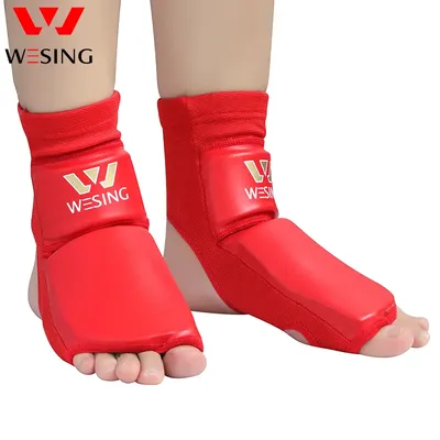 Wesing PU Leather Instep Guard Feet Protector with Large Size for Wushu Sanda Muay Thai Training