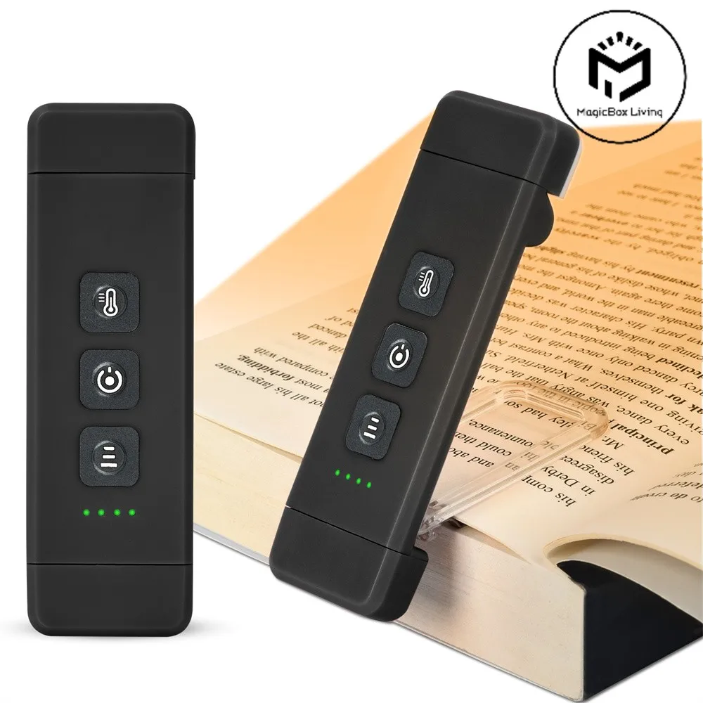 Clip-on Lesezeichen Buch Licht mit Timer USB wiederauf ladbare Lese lampe Mini LED Lese lampe tragbare Nachttisch Licht Lese lampe