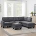 Gray Sectional - Latitude Run® Khristine 3 - Piece Upholstered Sectional Polyester | 33.9 H x 104.3 W x 78.7 D in | Wayfair