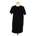 Old Navy Casual Dress - Mini Crew Neck Short sleeves: Black Print Dresses - Women's Size Large