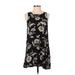 Forever 21 Casual Dress - Shift Crew Neck Sleeveless: Black Floral Dresses - Women's Size Small