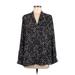 Vince Camuto Long Sleeve Blouse: Black Tops - Women's Size Medium